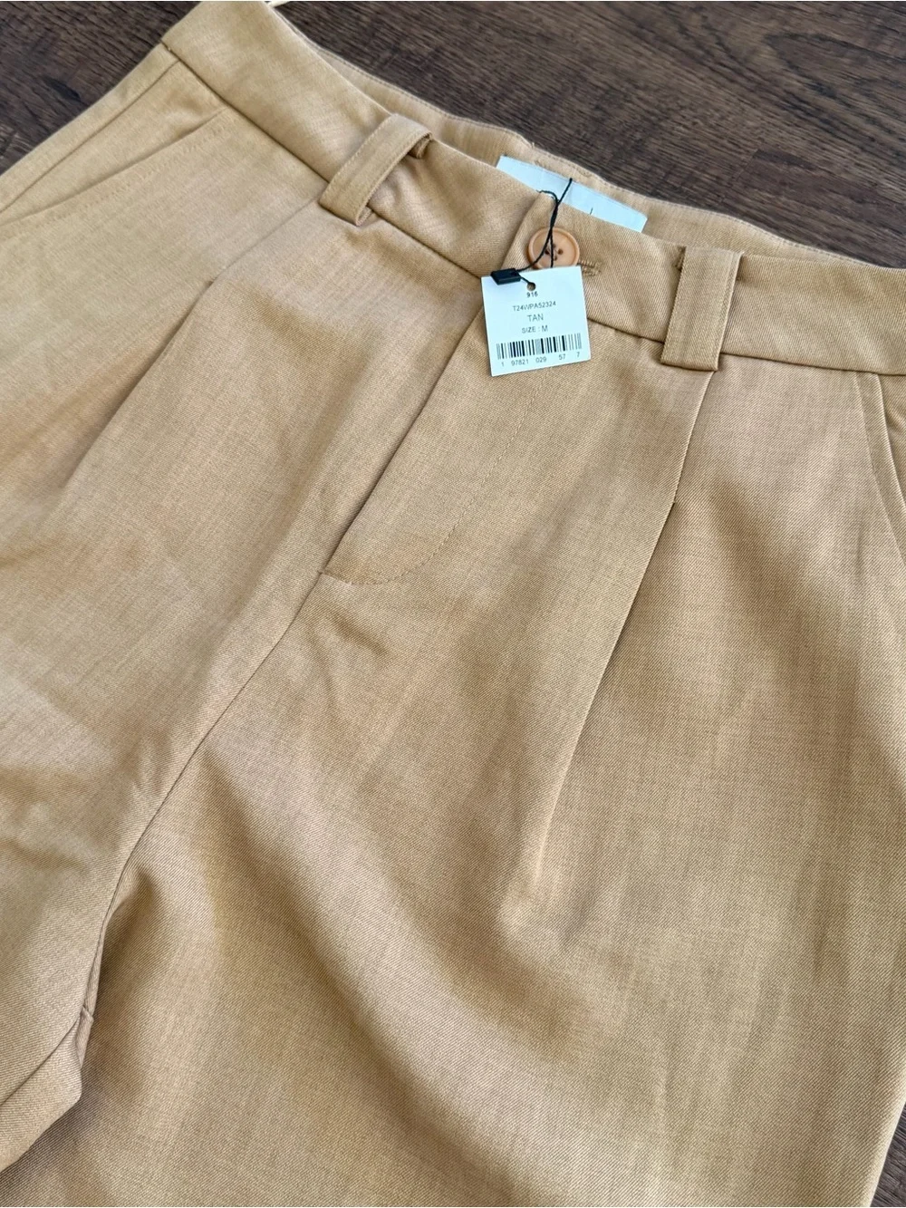 Women’s Pleated Chinos in Camel Tan - Picture 1 of 5